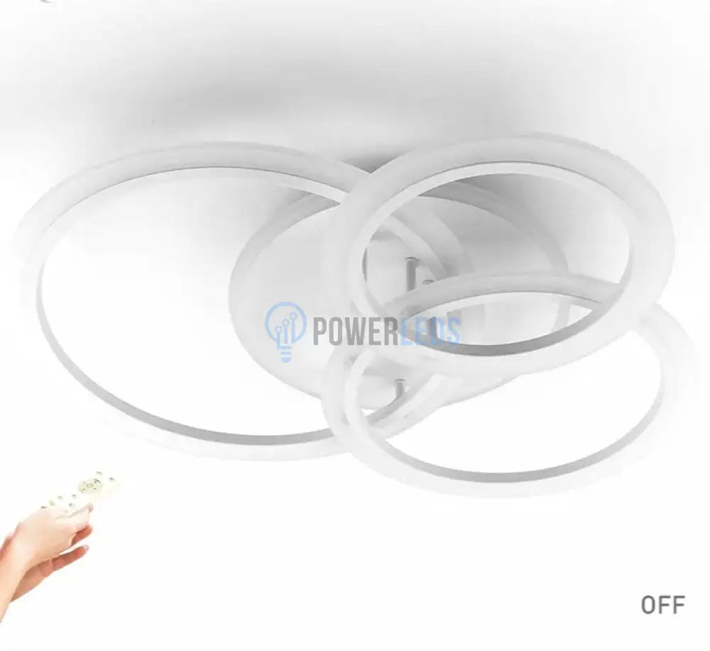 Lustra Led 118W 3 White Rings Echivalent 500W Telecomanda Lighting Fixtures