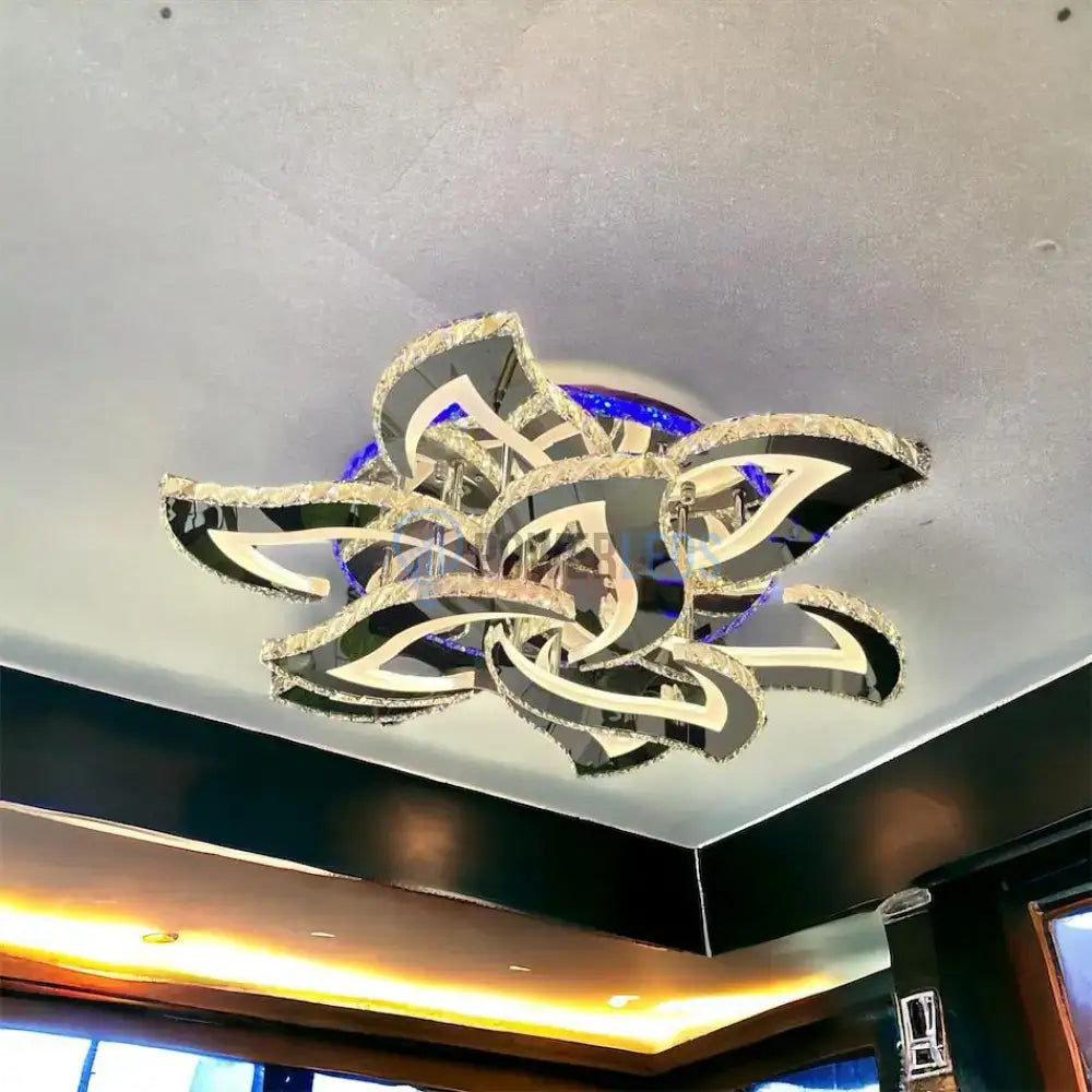 Lustra Led 300W Camelia Grande Cristal Rgb Telecomanda Echivalent 1200W Chandeliers Crystal