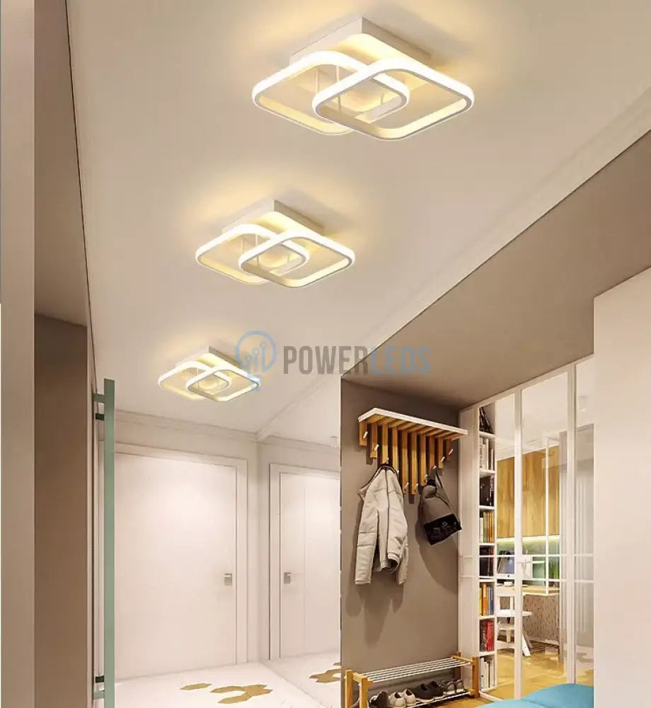 Lustra Led 32W Double Square Alb Echivalent 200W Lighting Fixtures