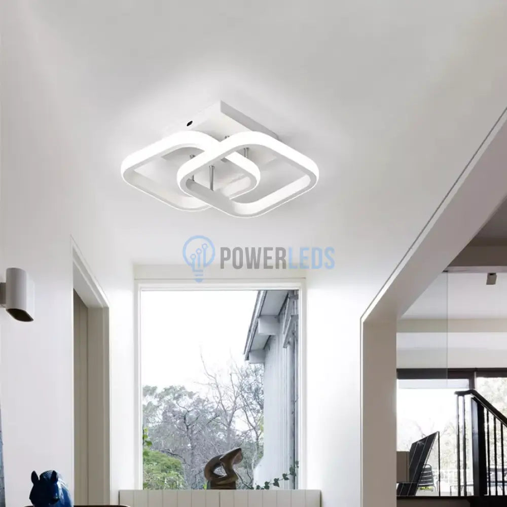 Lustra Led 32W Double Square Alb Echivalent 200W Lighting Fixtures