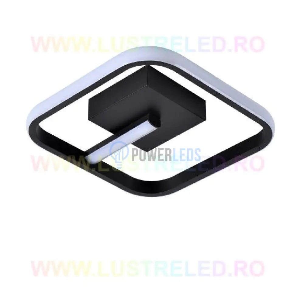 Lustra Led 36W Venus Square Black Echivalent 150W Lighting Fixtures