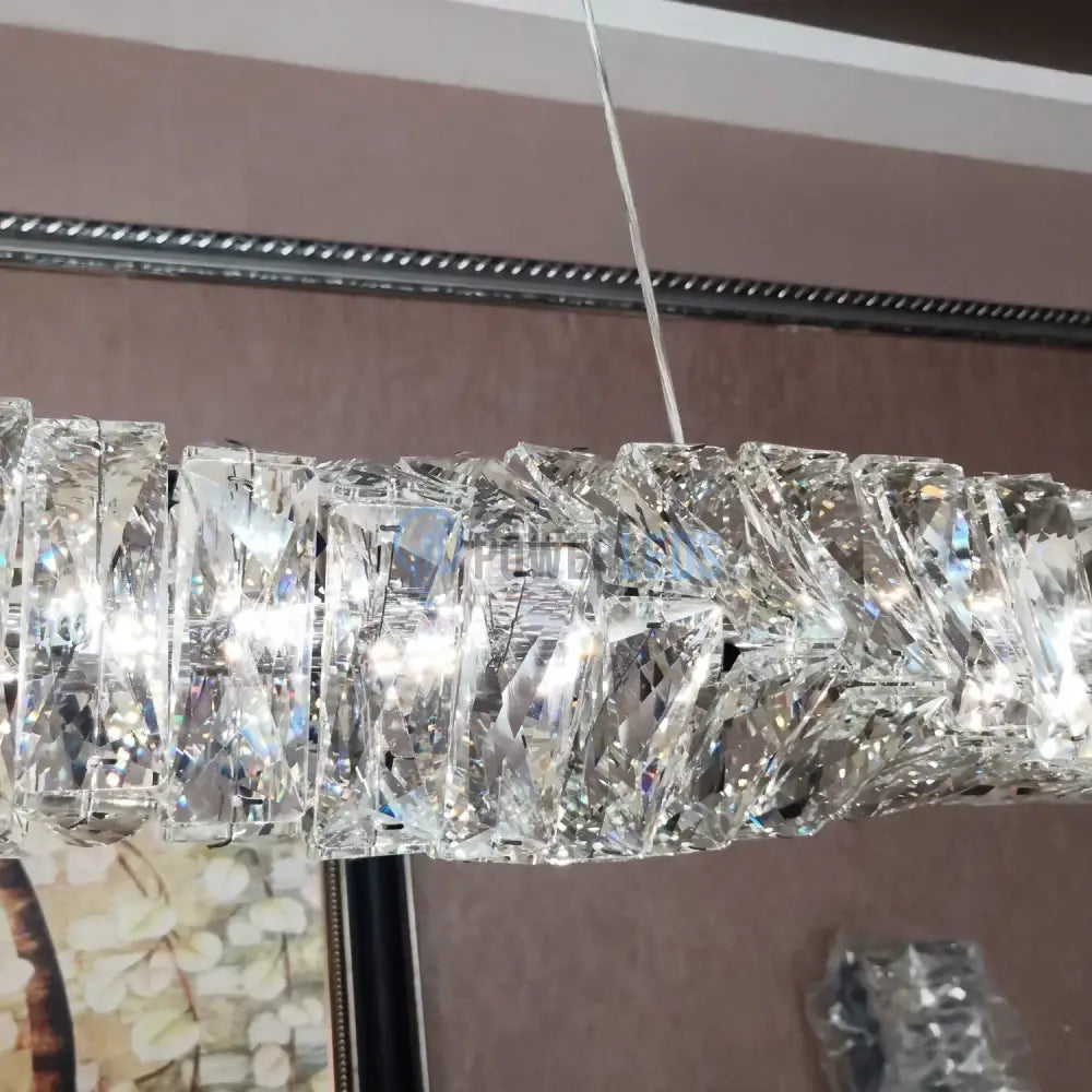Lustra Led 38W Cristal Wave Argintiu Telecomanda Chandeliers Crystal