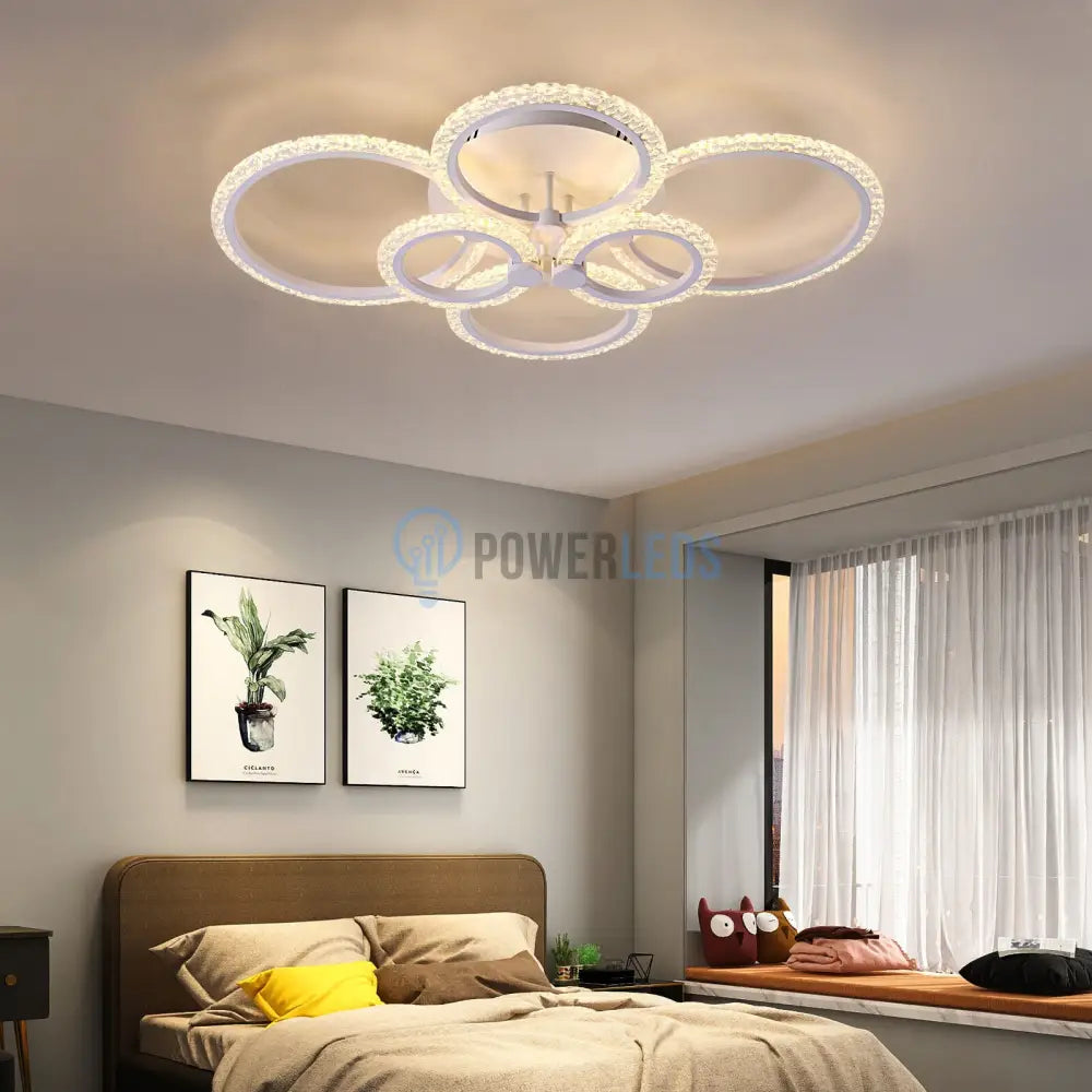 Lustra Led 160W 4 + 2 Circle Maxi Bubbles Design Telecomanda Lighting Fixtures