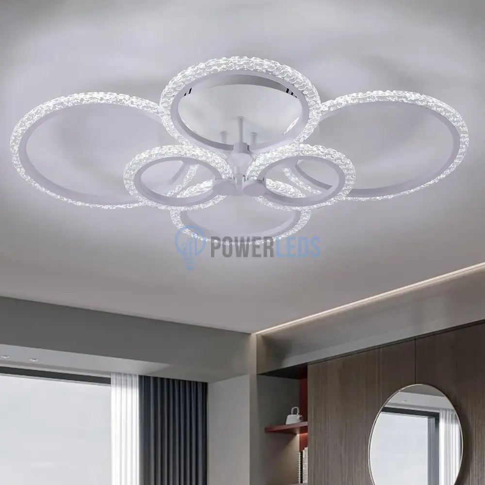 Lustra Led 4 + 2 Circle Bubbles Echivalent 800W Telecomanda Lighting Fixtures