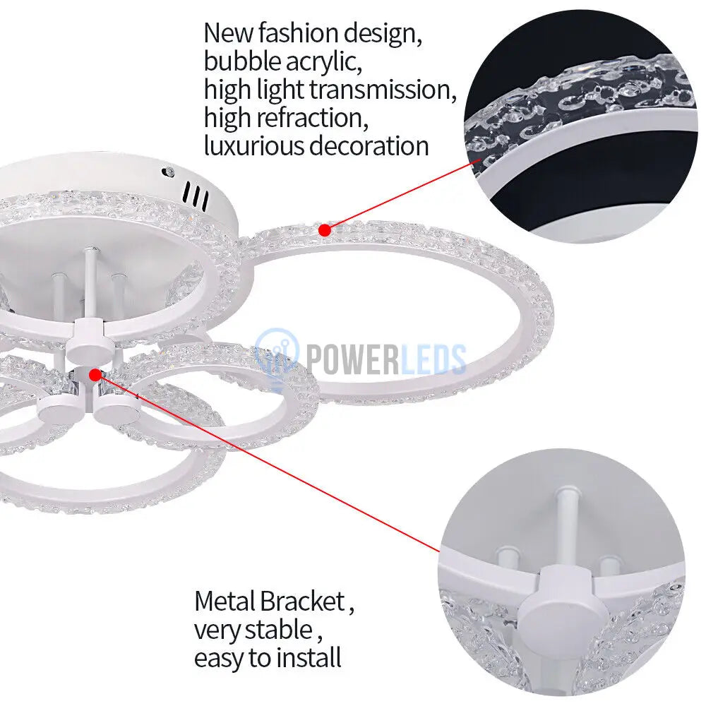 Lustra Led 160W 4 + 2 Circle Maxi Bubbles Design Telecomanda Lighting Fixtures