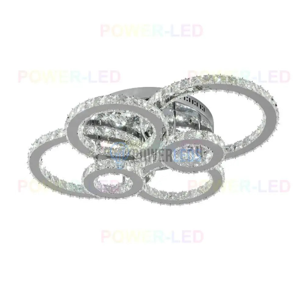 Lustra Led 200W 4 + 2 Circle Cristal Telecomanda Chandeliers Crystal