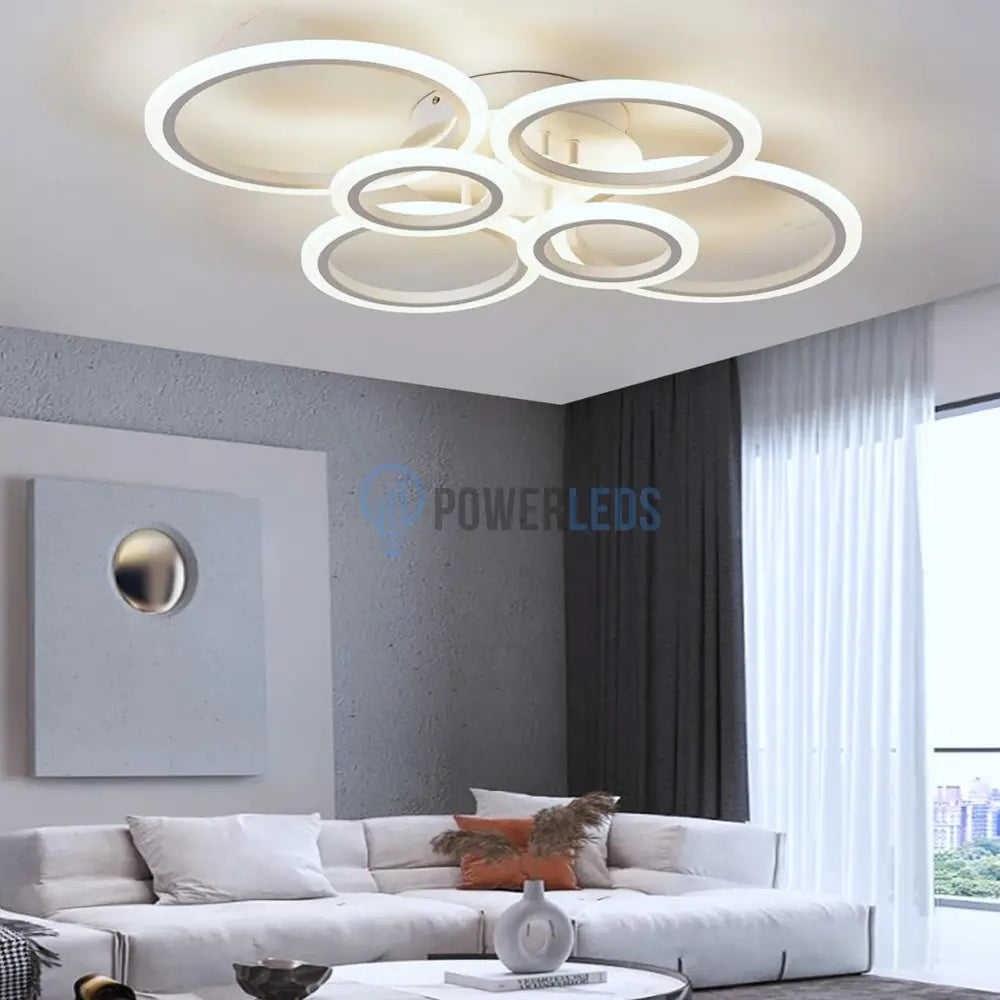 Lustra Led 4 + 2 Circle Maxi Alb Smart Echivalent 600W Lighting Fixtures