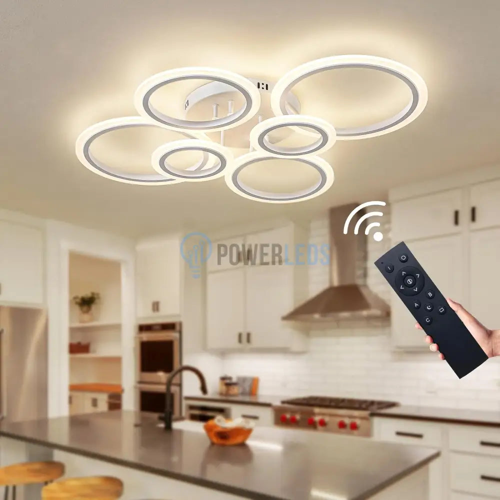 Lustra Led 4 + 2 Circle Maxi Alb Smart Echivalent 600W Lighting Fixtures