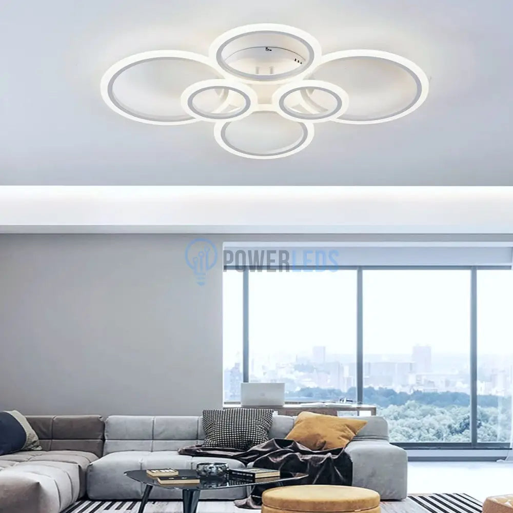 Lustra Led 4 + 2 Circle Maxi Alb Smart Echivalent 600W Lighting Fixtures