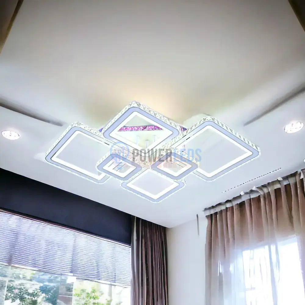 Lustra Led 4 + 2 Diamond Rgb Alba Cristal Echivalent 1000W Lighting Fixtures
