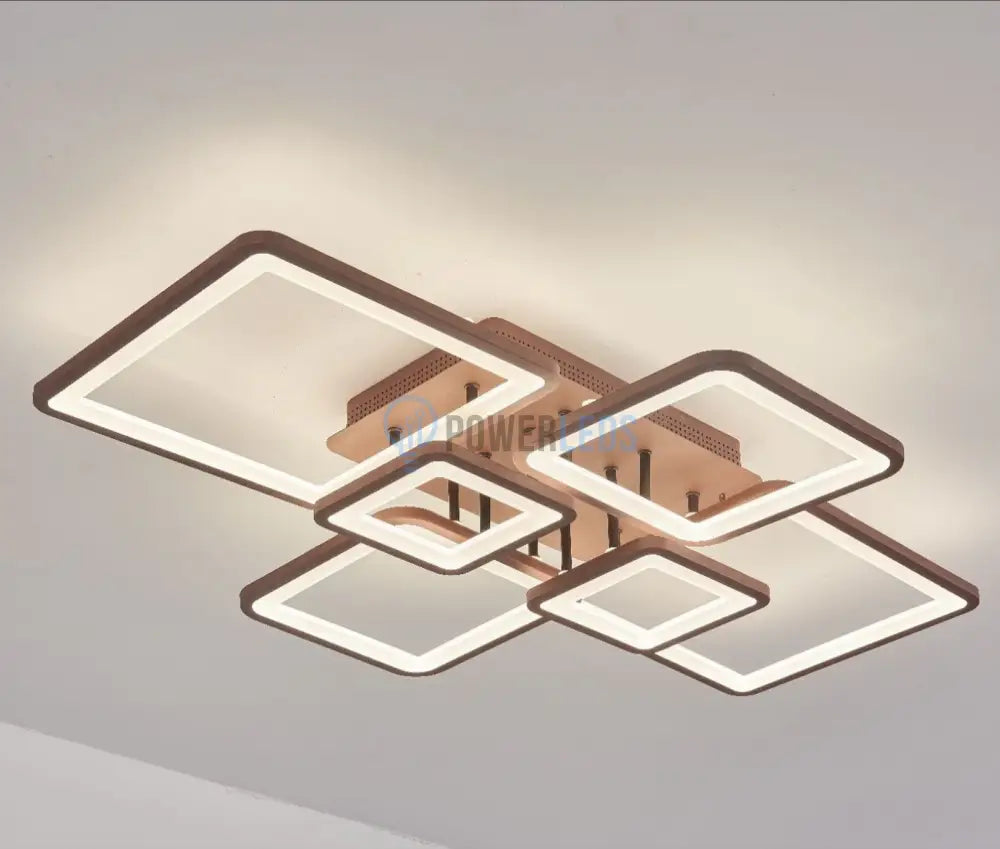 Lustra Led 4 + 2 Square Brown Telecomanda Echivalent 800W Lighting Fixtures