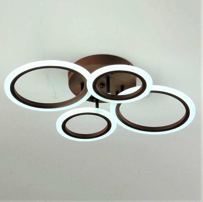 Lustra LED 2+2 CIRCLE BROWN Echivalent 400W Telecomanda