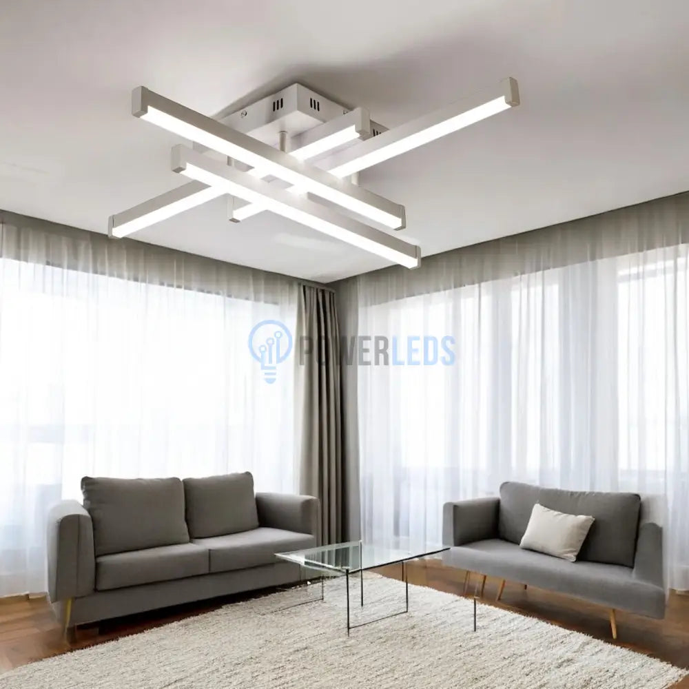 Lustra LED 4 LINES Design Alb Echivalent 400W Telecomanda ALBA / 65CM / MINIMALIST DESIGN Lighting Fixtures