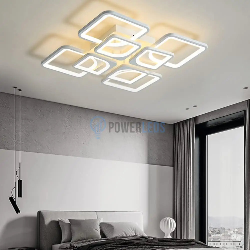 Lustra Led 4 + 4 Square Gigant Echivalent 1000W Telecomanda Lighting Fixtures