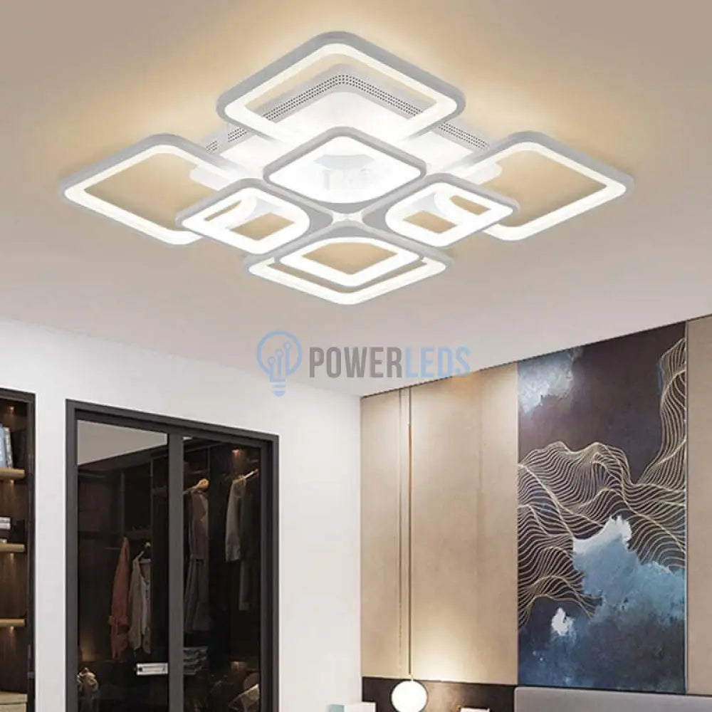 Lustra Led 4 + 4 Square Gigant Echivalent 1000W Telecomanda Lighting Fixtures