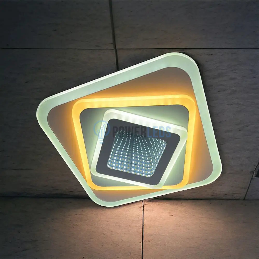 Lustra Led 40W Galaxy 3D Square Echivalent 200W Lighting Fixtures