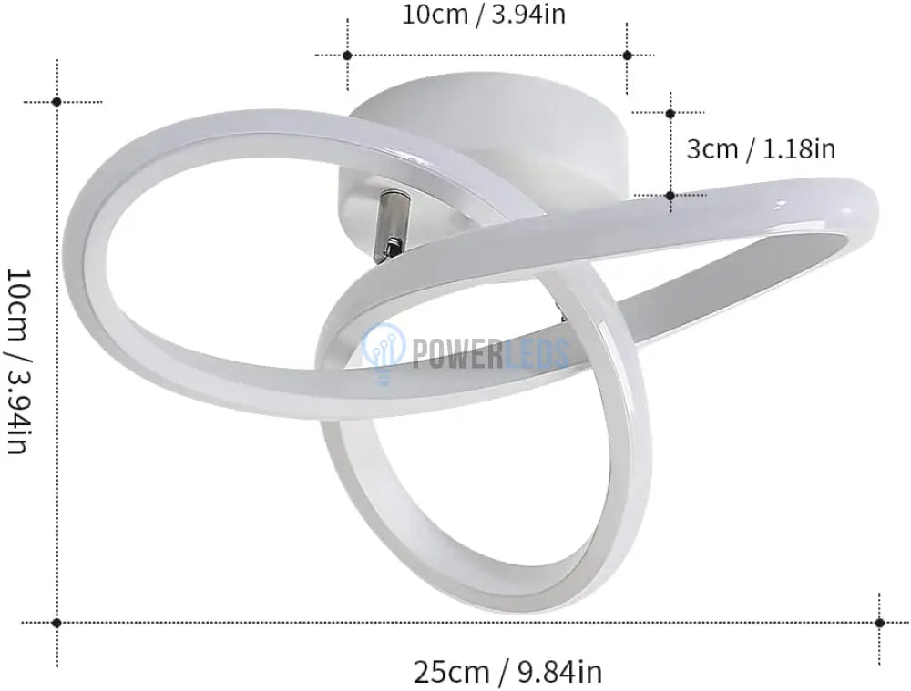 Lustra Led 48W Two Rings Alb Echivalent 200W Lighting Fixtures