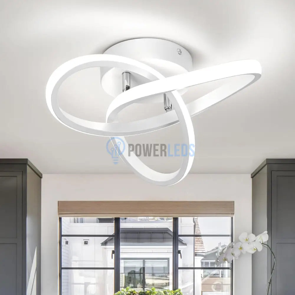 Lustra Led 48W Two Rings Alb Echivalent 200W Lighting Fixtures