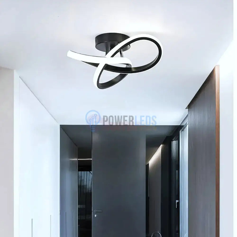 Lustra Led 48W Two Rings Black Echivalent 200W Lighting Fixtures