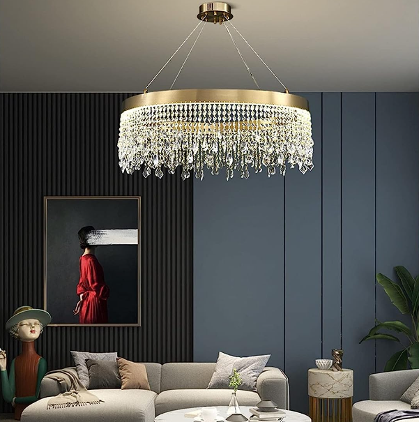 Lustra LED 56W Gold Luxury Cristal 1 Segment