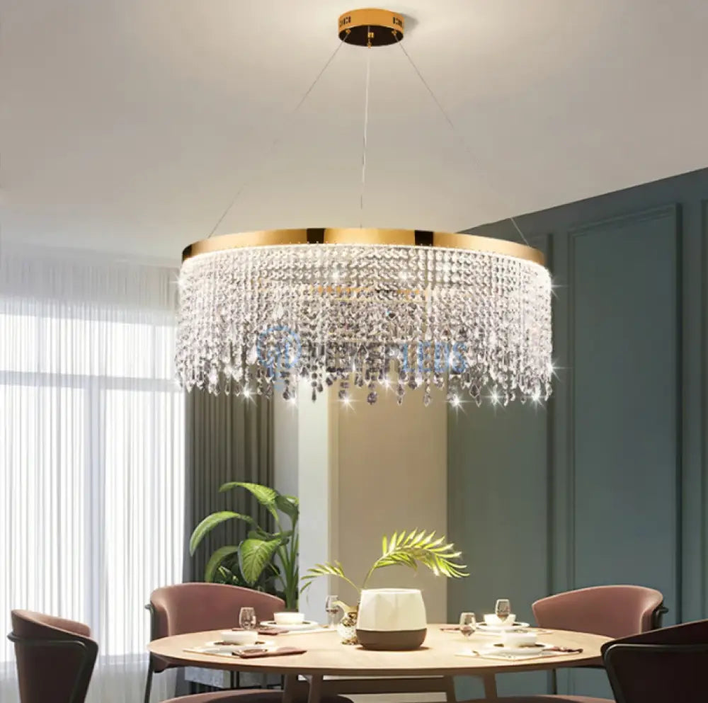 Lustra Led 56W Gold Luxury Cristal 1 Segment Chandeliers Crystal