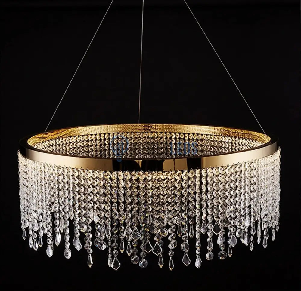 Lustra Led 56W Gold Luxury Cristal 1 Segment Chandeliers Crystal