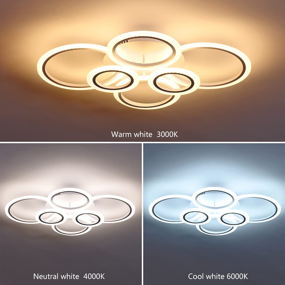 Lustra LED 4+2 CIRCLE MAXI Alb Echivalent 600W Telecomanda