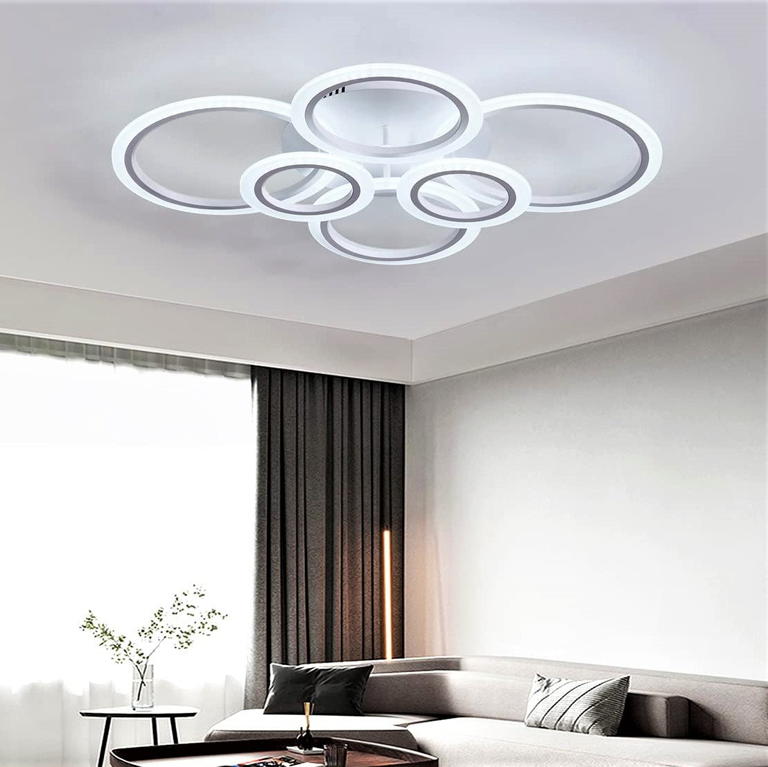 Lustra LED 4+2 CIRCLE MAXI Alb Echivalent 600W Telecomanda Resigilat R3