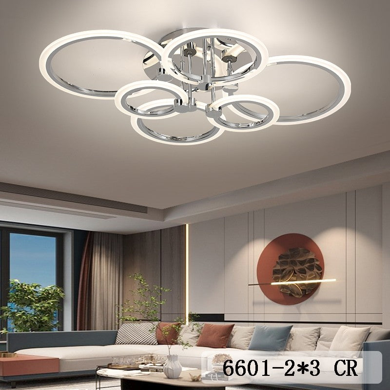 Lustra LED 4+2 Circle MAXI Chrome Echivalent 600W Telecomanda