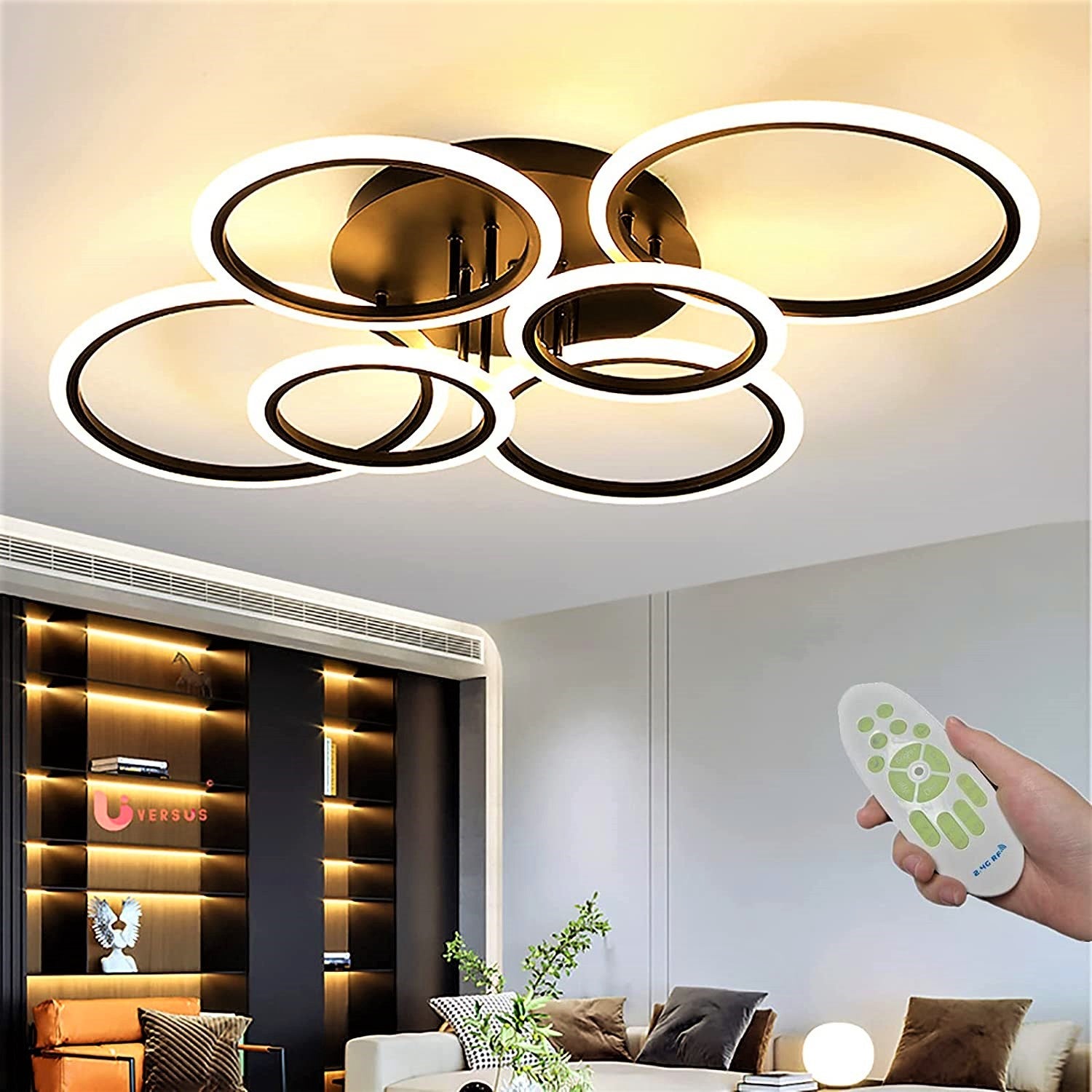 Lustra LED 4+2 CIRCLE MAXI BROWN Echivalent 600W Telecomanda
