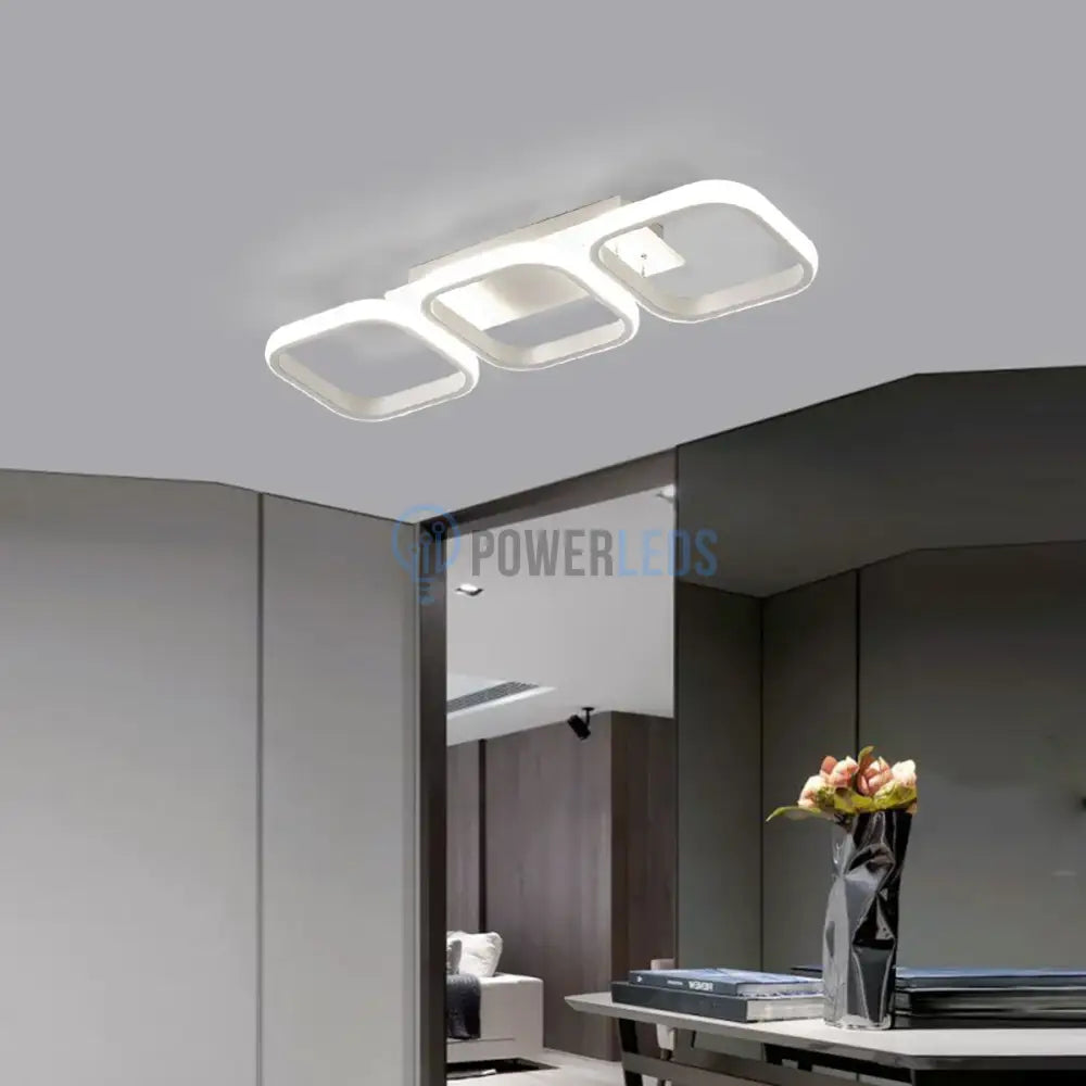 Lustra Led 60W Enzo Square Alb Echivalent 300W Lighting Fixtures