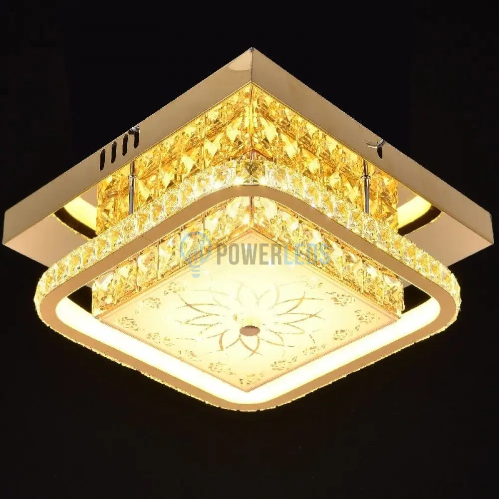 Lustra Led 60W Royal Square Gold Echivalent 300W Lighting Fixtures