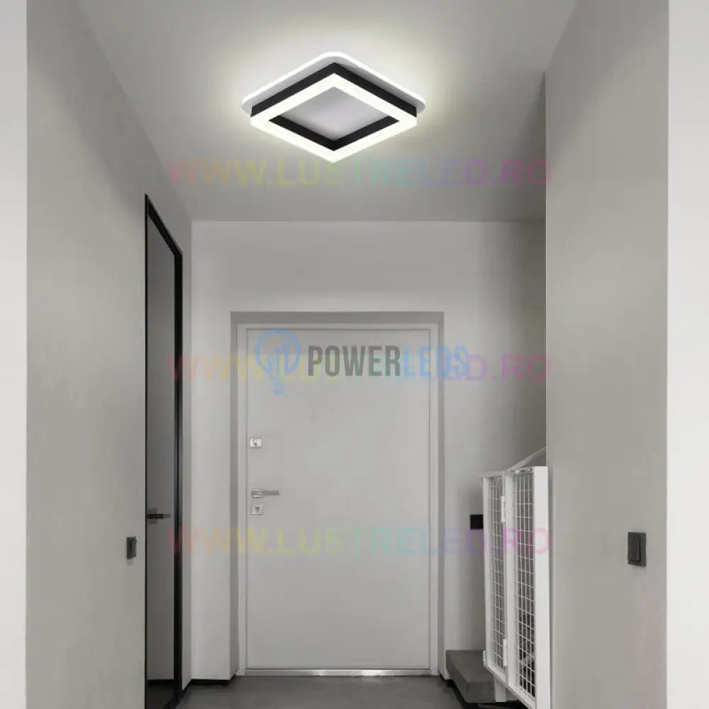 Lustra Led 64W Quadrata Black Echivalent 200W Lighting Fixtures