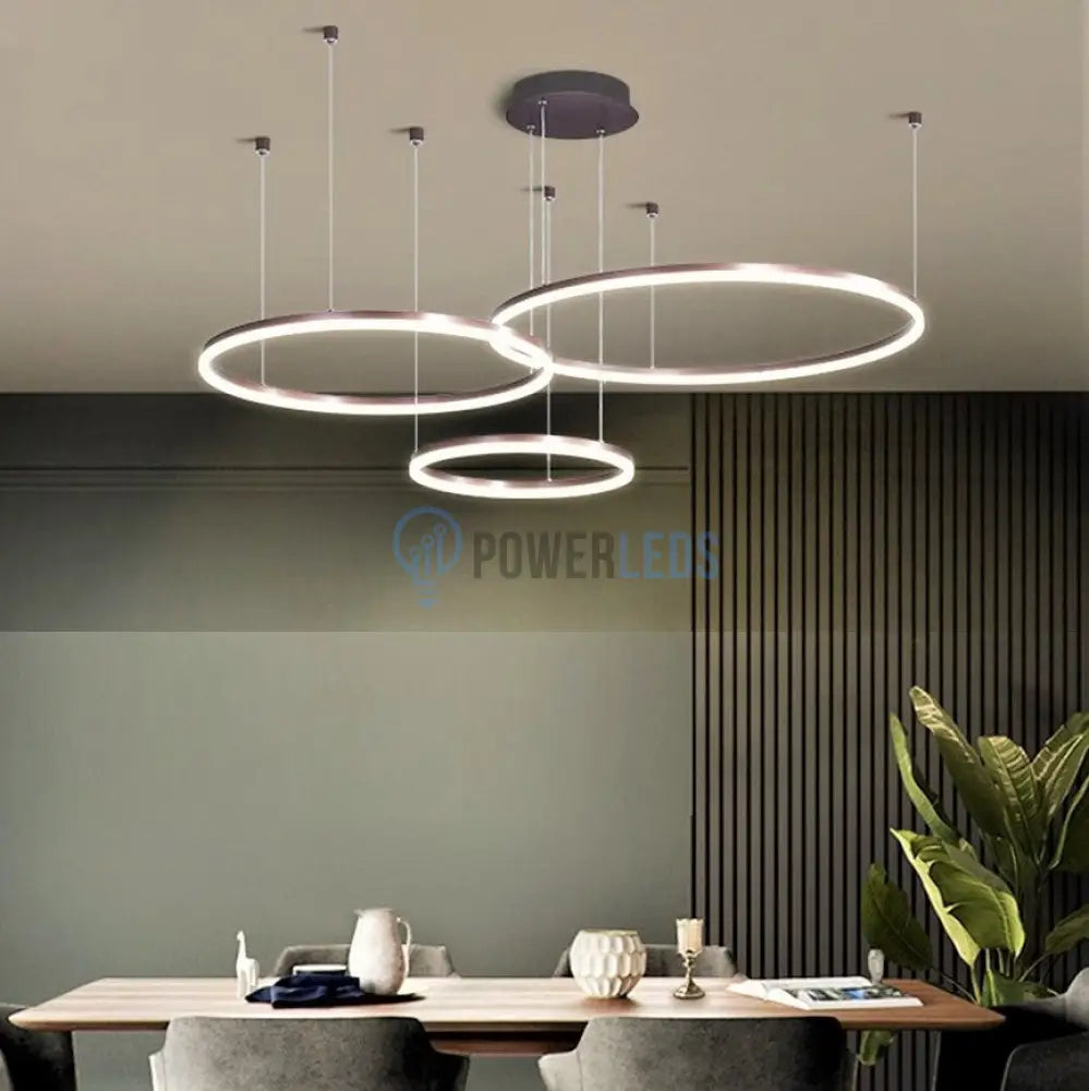 Lustra Led 74W Wonderland Brown 3 Segmente Mobile Telecomanda - 30 + 40 + 60Cm Lighting Fixtures