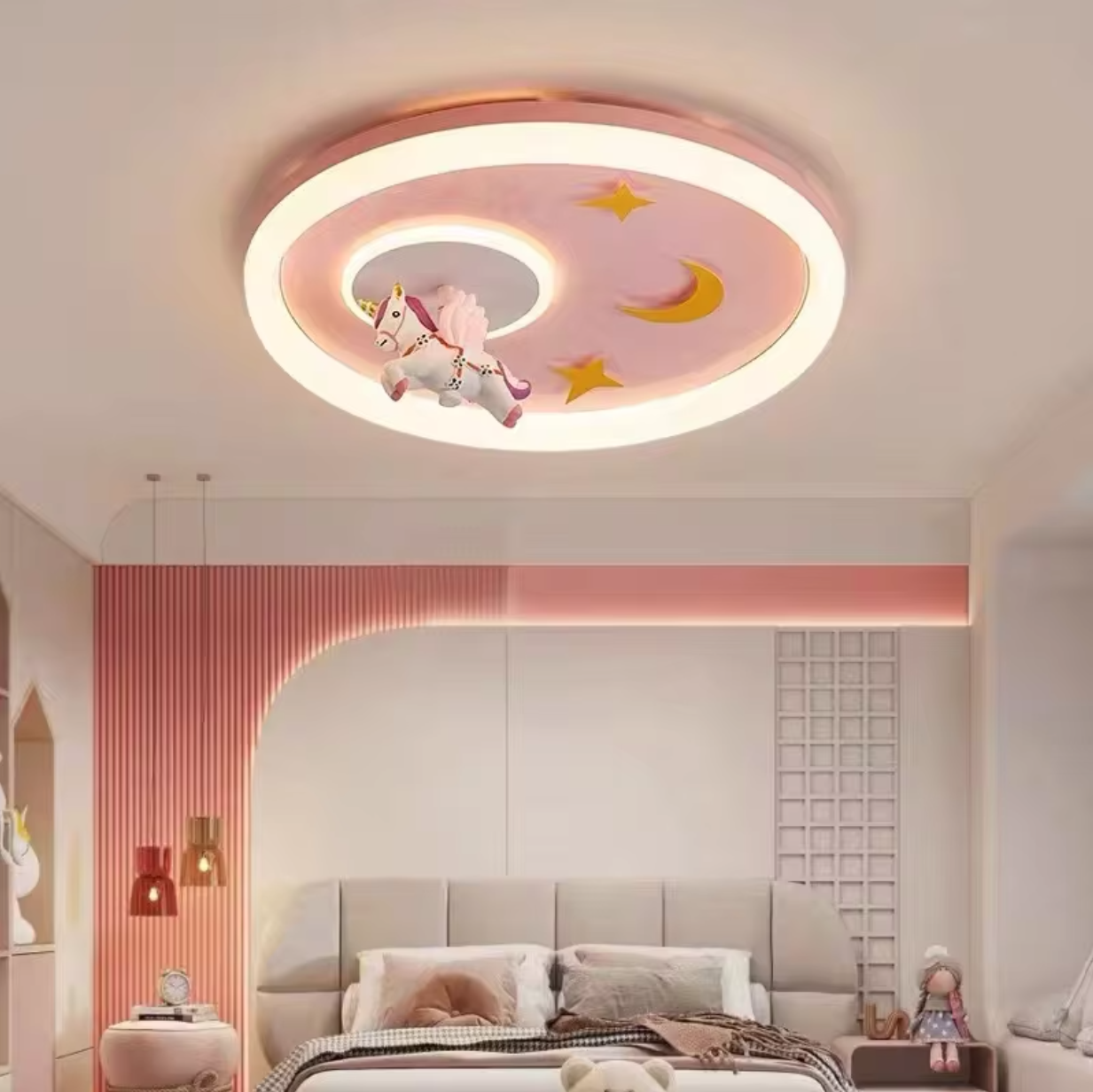 Lustra LED 76W Pink Pony Echivalent 400W Telecomanda