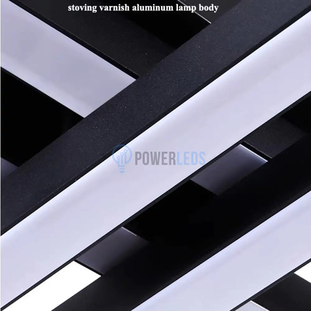 Lustra LED 8 Modern LINES Black Echivalent 1000W Telecomanda powerleds.ro