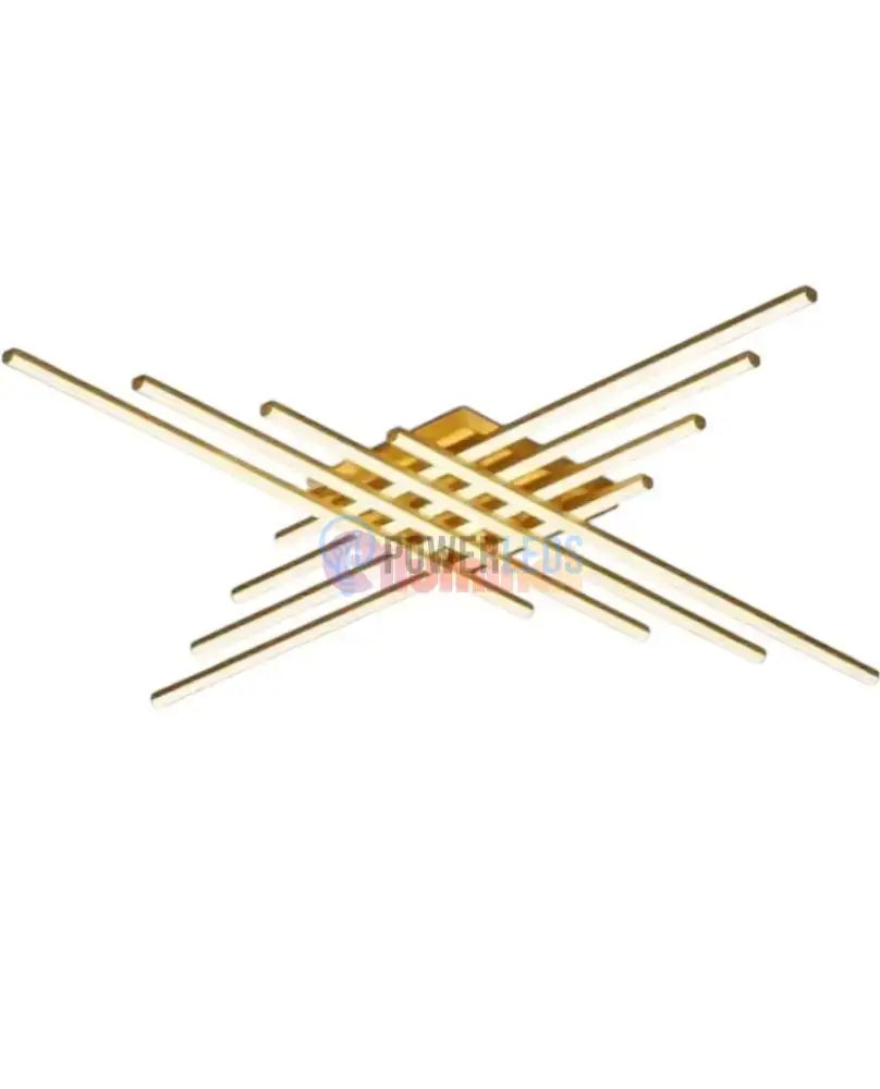 Lustra LED 8 Modern LINES Gold Echivalent 1000W Telecomanda powerleds.ro