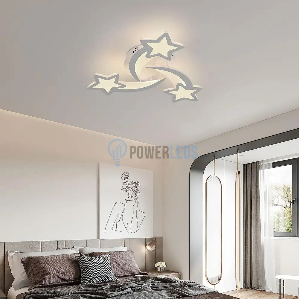 Lustra Led 80W Mini Star Design Echivalent 300W Telecomanda Lighting Fixtures