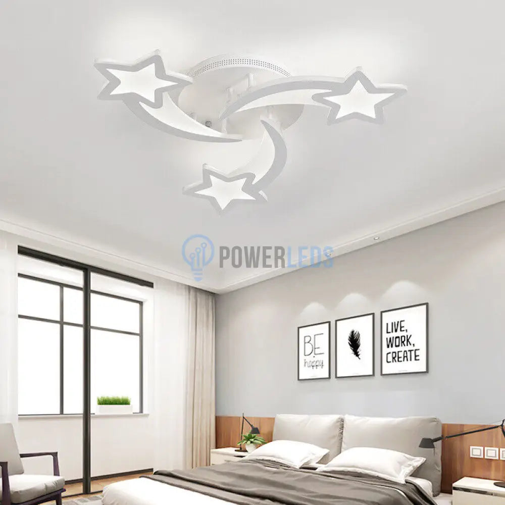 Lustra Led 80W Mini Star Design Echivalent 300W Telecomanda Lighting Fixtures