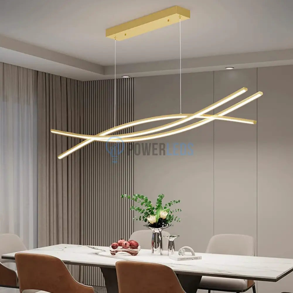 Lustra LED 132W OFFICE Suspendata Gold cu Telecomanda GOLD / 120CM / SUSPENDATE Lighting Fixtures