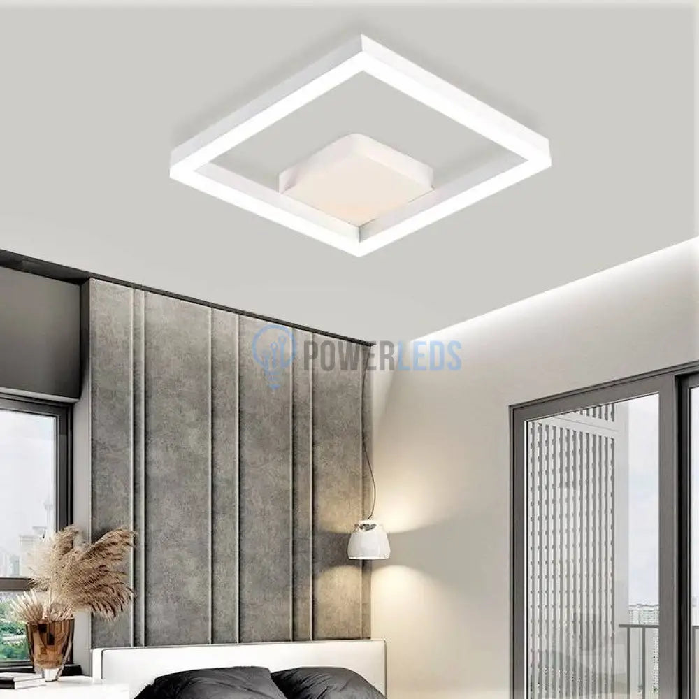 Lustra Led 80W One Square Design Alb Telecomanda Ceiling Light Fixtures