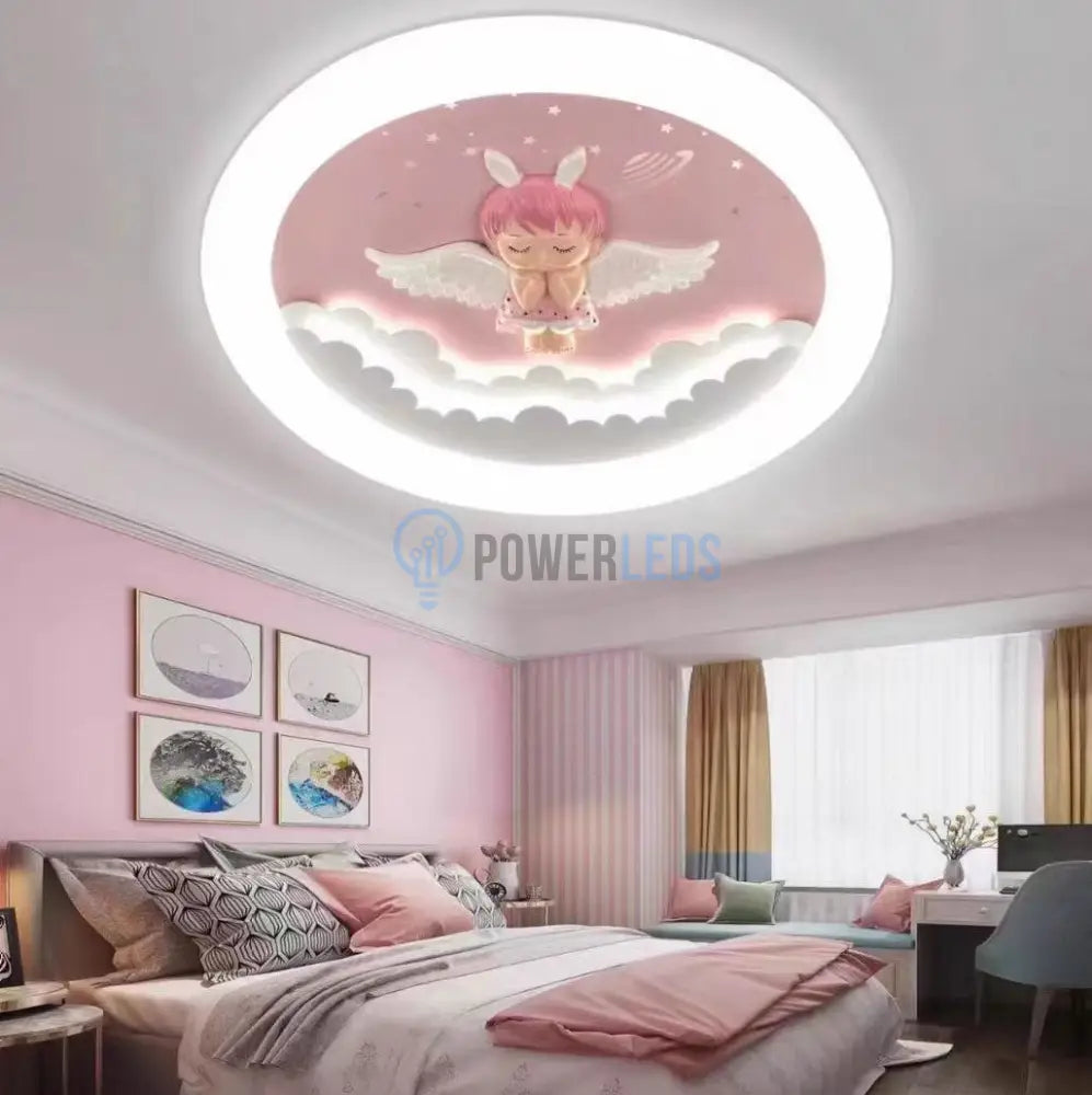 Lustra Led 80W Pink Angel Echivalent 500W Telecomanda Lighting Fixtures