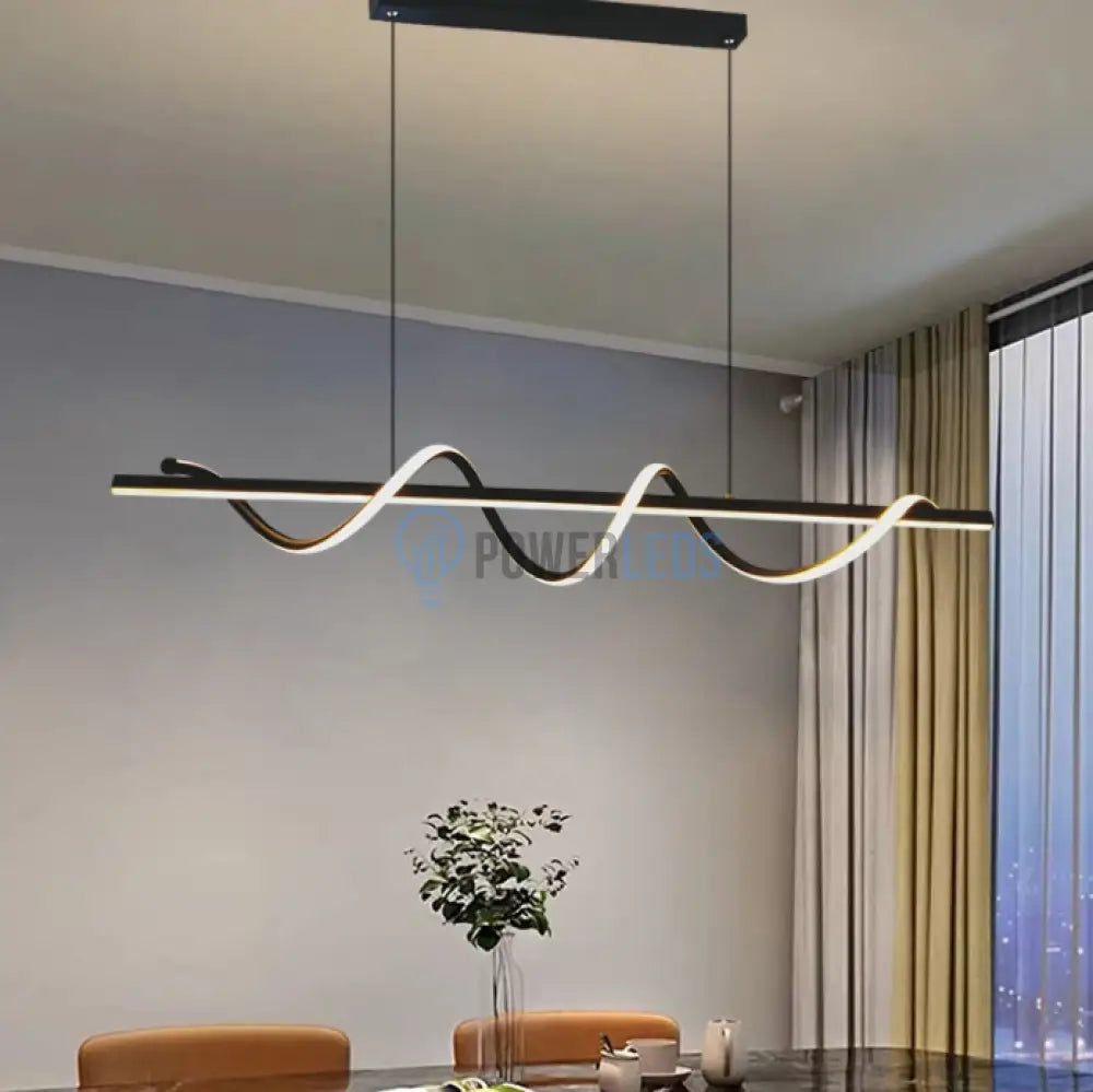 Lustra Led 80W Suspendata Serpent Black Echivalent 400W Lighting Fixtures
