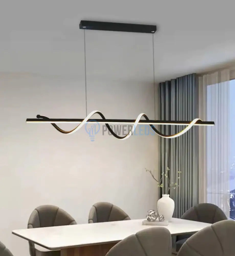 Lustra Led 80W Suspendata Serpent Black Echivalent 400W Lighting Fixtures