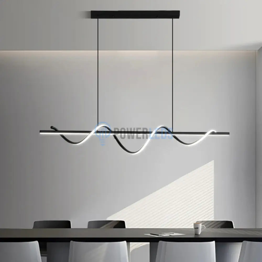 Lustra Led 80W Suspendata Serpent Black Echivalent 400W Lighting Fixtures