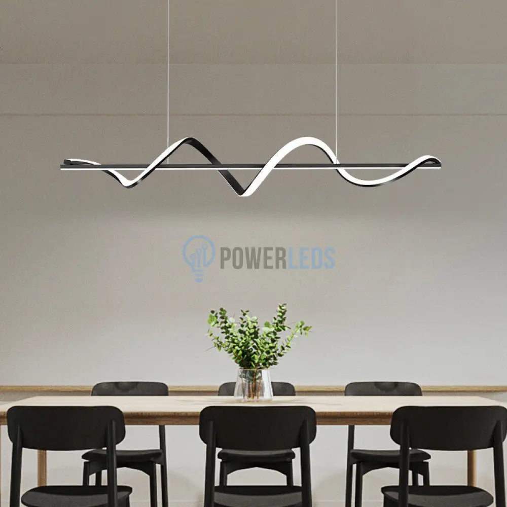 Lustra Led 80W Suspendata Serpent Black Echivalent 400W Lighting Fixtures