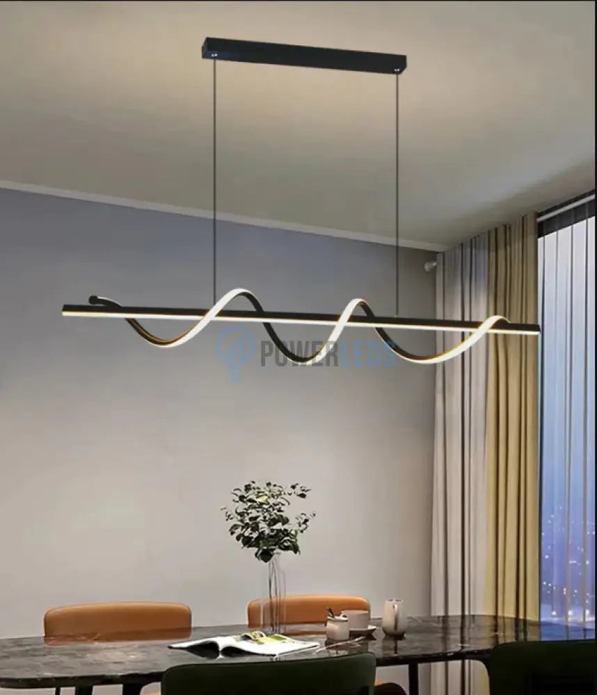 Lustra Led 80W Suspendata Serpent Black Echivalent 400W Lighting Fixtures