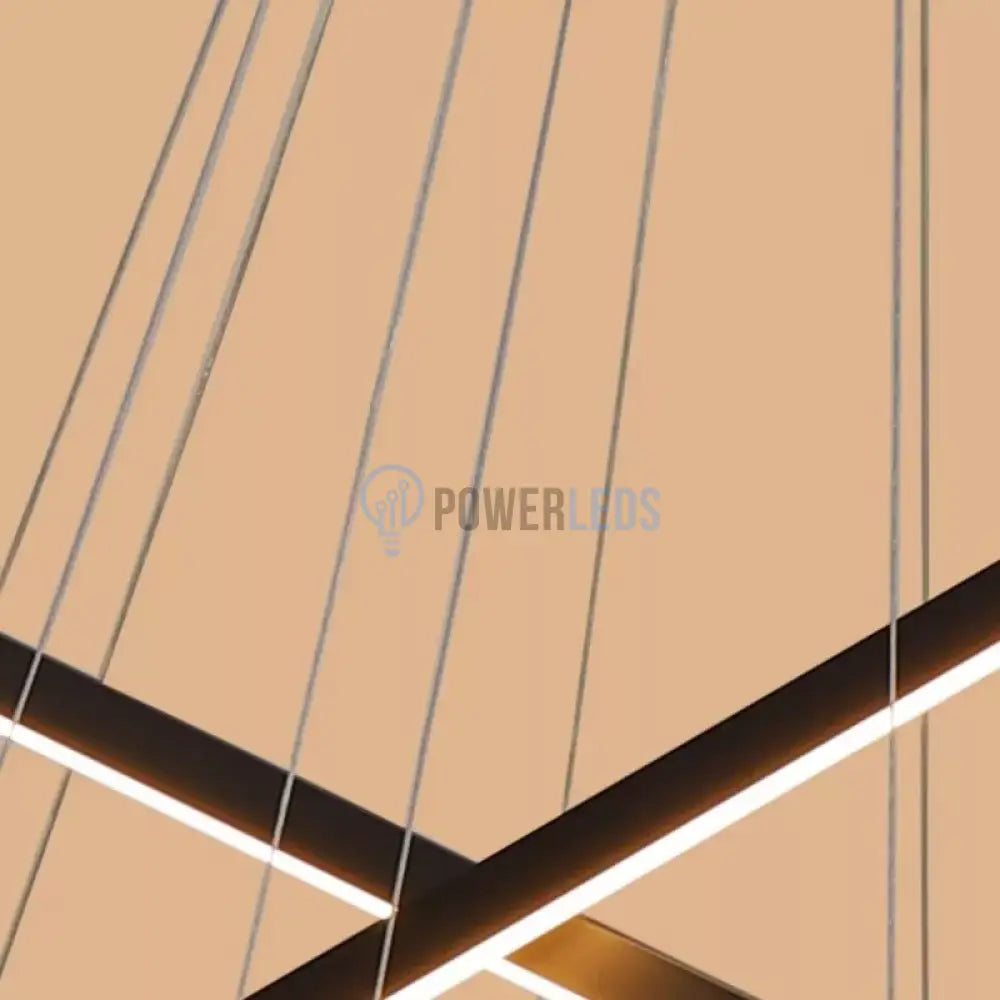 Lustra LED 9 Geometric BLACK Lines Suspendata Echivalent 1200W 300CM powerleds.ro
