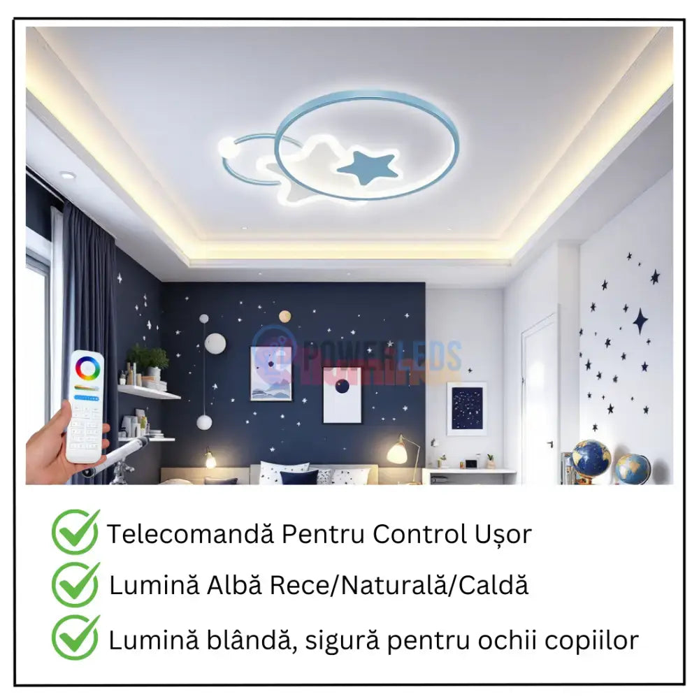 Lustra LED 96W Blue Majesty Telecomanda Echivalent 300W powerleds.ro