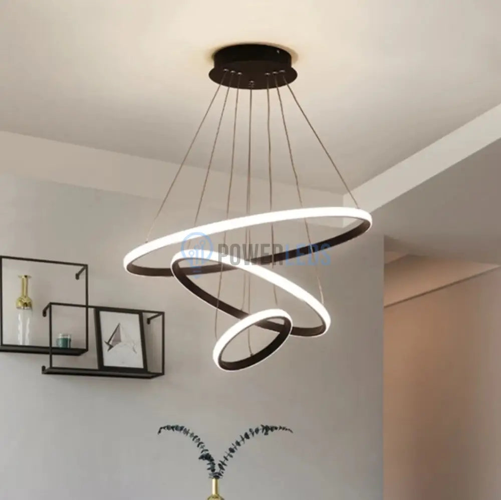 Lustra Led 40W Trio 3 Segmente Echivalent 400W Neagra / Suspendate 60Cm Lighting Fixtures